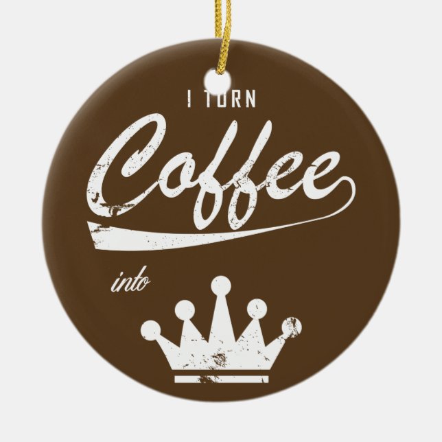 I Turn Coffee Into KOMs Ceramic Ornament (Front)