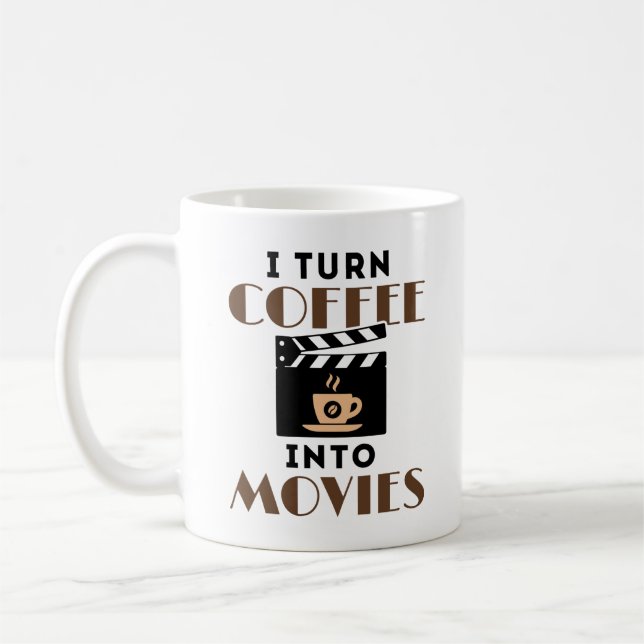 I Turn Coffee into Movies Screenwriter Producer Mug (Left)