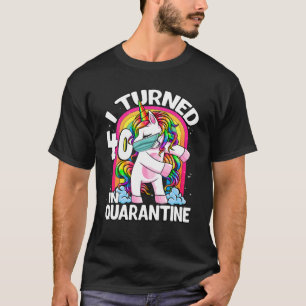 I Turned 40 In Quarantine Flossing Unicorn 40Th Bi T-Shirt
