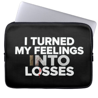 I Turned My Feelings Into Losses Funny Crypto Meme Laptop Sleeve