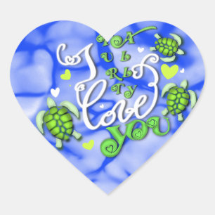 I turtally love you - Valentines Day Heart Sticker