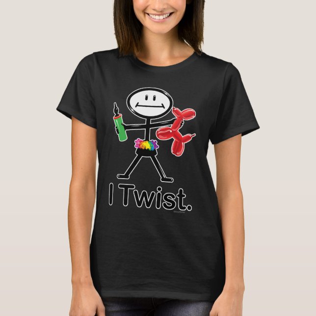 I Twist Balloon Artist BusyBodies Stick Figure T-Shirt (Front)