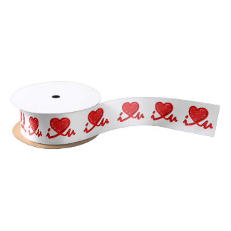 i ♥ u (i heart you) Valentine's Day Satin Ribbon