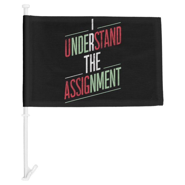 I Understand The Assignment 2024 Car Flag (Front)