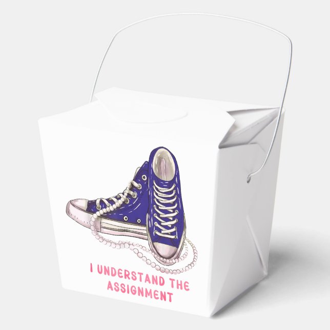 I Understand the Assignment Blue Sneakers Art Favor Boxes (Front)