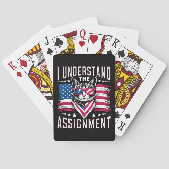 I Understand The Assignment Cat Childless Cat Lady Poker Cards (Back)