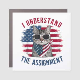 I Understand The Assignment Cat, Vote Kamala Harri Car Magnet