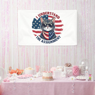 I Understand the Assignment Harris Walz Cat Lady Banner