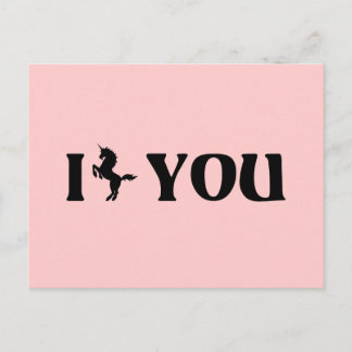 I Unicorn You (Black) Postcard