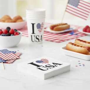 "I ❤️ USA" NAPKINS