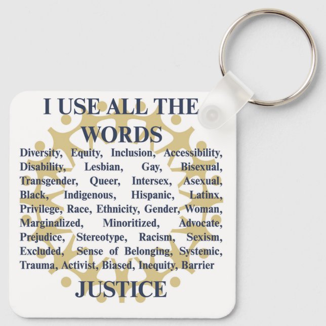I use all the words / Noncompliant Keychain (Back)