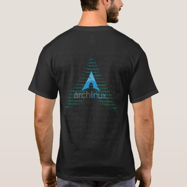 i use arch pocketfetch logo T-Shirt (Back)