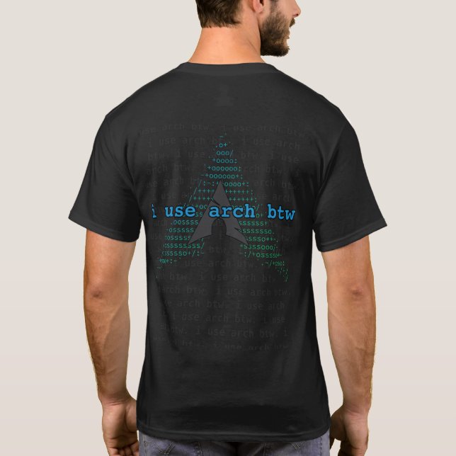 i use arch pocketfetch logo T-Shirt (Back)