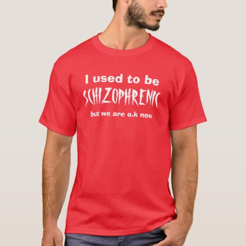 I used to be  SCHIZOPHRENIC but we are ok now T_Shirt