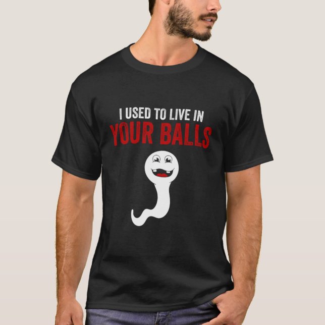 I Used To Live In Your Balls Father'S Day T-Shirt (Front)