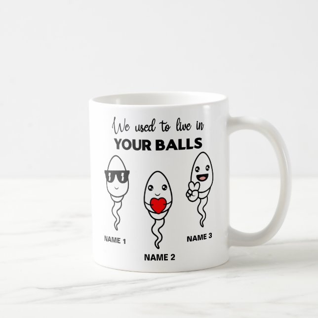 I Used To Live In Your Balls, Funny Coffee Mug (Right)