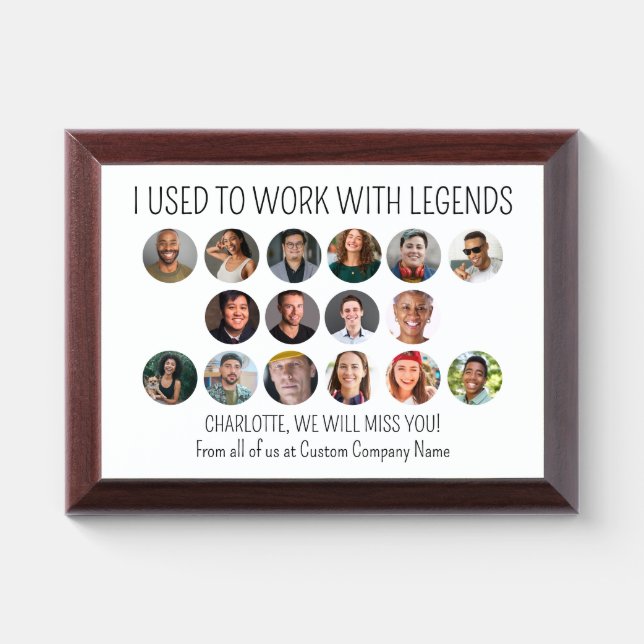 I Used To Work With Legends 16 Coworker Photo Award Plaque (Horizontal)