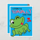 'I Utterly & Toadally' Love Classroom Valentine Holiday Postcard | Zazzle