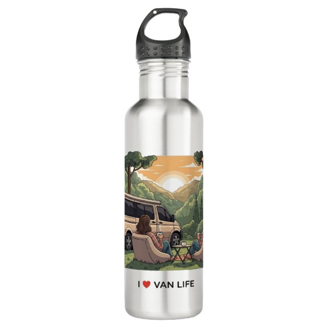 I ♥ Van Life stainless steel adventure bottle (Front)