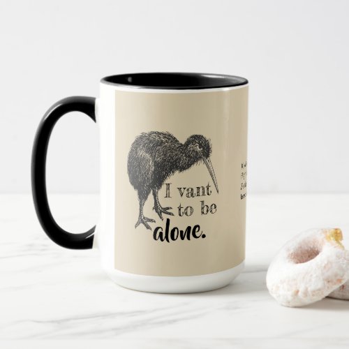 I Vant to be Alone Kiwi Bird Nature Mug