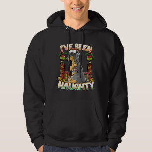 I Ve Been Naughty Dachshund Dog With Santa Claus H Hoodie