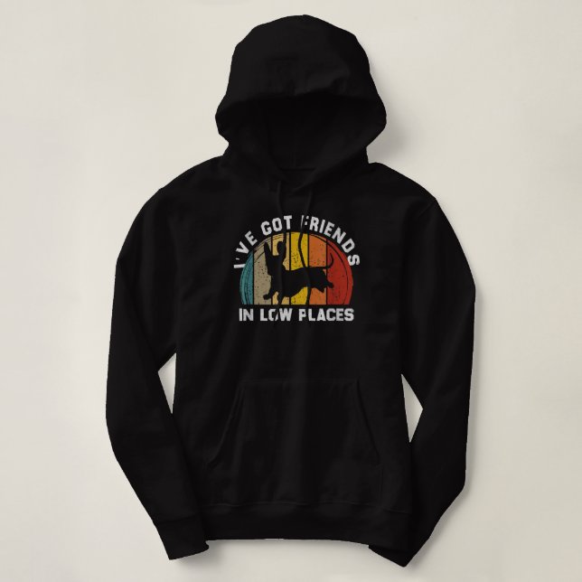 i_ve got friends in low places funny Dachshund T-S Hoodie (Design Front)