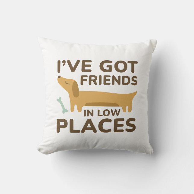 I’ve Got Friends In Low Places Throw Pillow (Front)