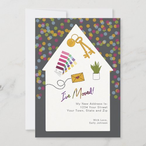 I’ve Moved Colorful Change Of Address Card
