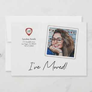 I’ve Moved Map Change Of Address Card