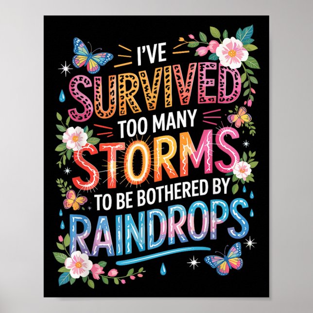 I’ve Survived Many Storms, Motivational Inspiring  Poster (Front)