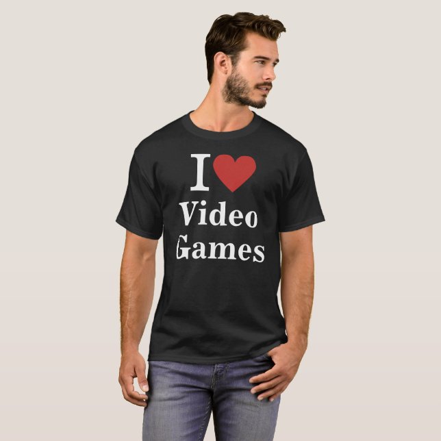 I ❤️ Video Games CUSTOM Men's T-Shirt (Front Full)