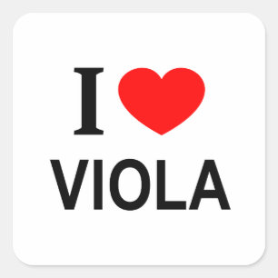 I ❤️ VIOLA I LOVE VIOLA I HEART VIOLA SQUARE STICKER