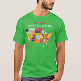 I Visited All 50 States Map T-Shirt