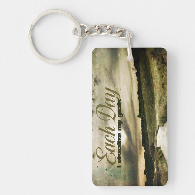 "I visualize my goals" Motivation Affirmation Keychain (Front)