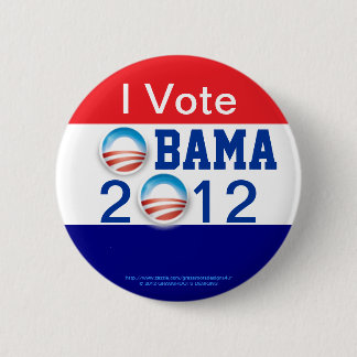 I Vote, 3D Logo, OBAMA 2012 2nd Term Button