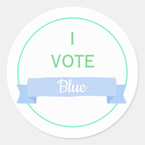 I VOTE BLUE  Baby shower Gender Reveal Game Classic Round Sticker
