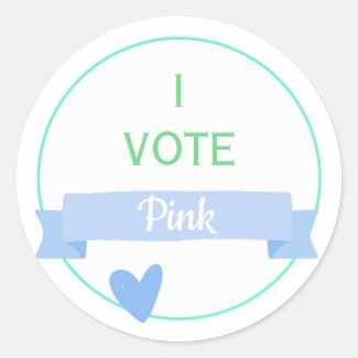 I VOTE BLUE | Baby shower Gender Reveal Game Classic Round Sticker