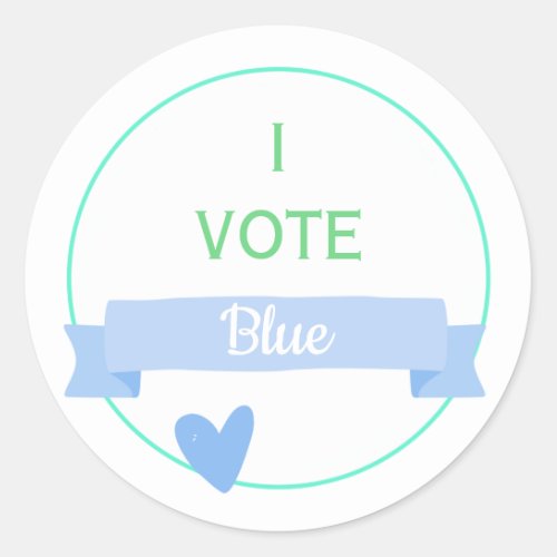I VOTE BLUE  Baby shower Gender Reveal Game Classic Round Sticker