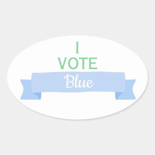 I VOTE BLUE  Baby shower Gender Reveal Game Oval Sticker
