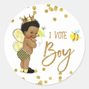 I VOTE BOY bee Gender Reveal game label