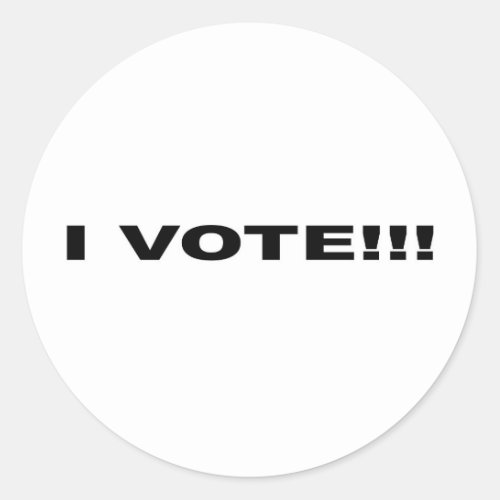 I VOTE CLASSIC ROUND STICKER