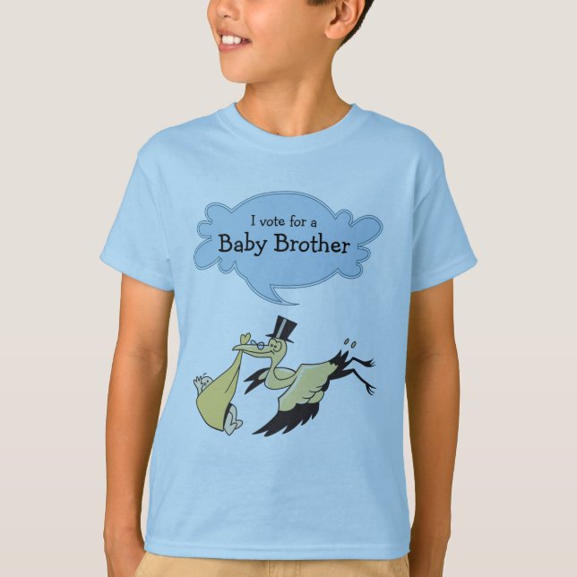 I Vote for a Baby Brother Gender Reveal Party T-Shirt (Front)