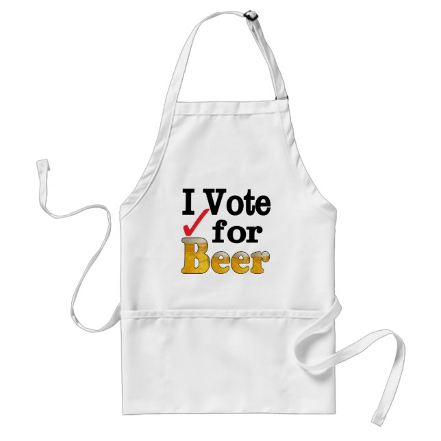 I Vote for Beer Adult Apron (Front)