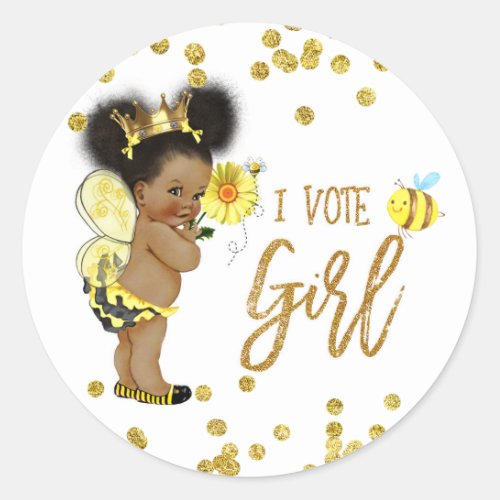 I VOTE GIRL bee Gender Reveal game label