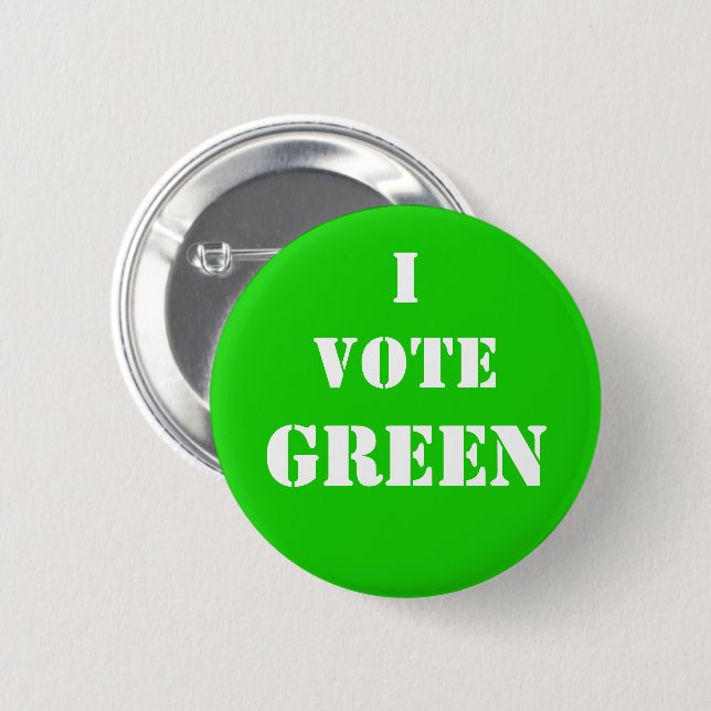 I vote GREEN! Voting for Planet Button (Front & Back)