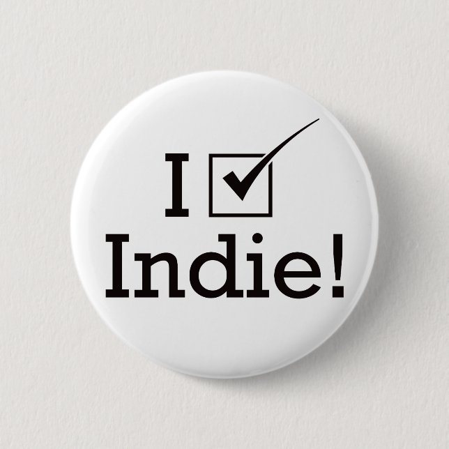 I Vote Indie Pinback Button (Front)