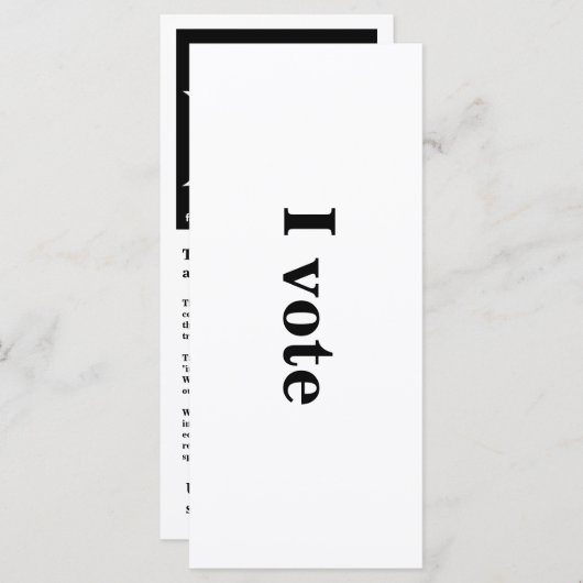 "I vote" Intention Card (Front/Back)