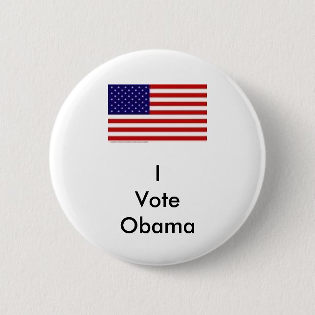 I Vote Obama Pinback Button (Front)
