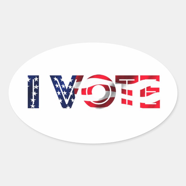 I Vote Oval Sticker (Front)