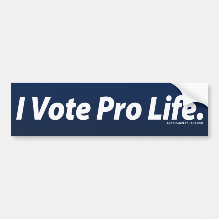 I Vote Pro Life Bumper Stickers